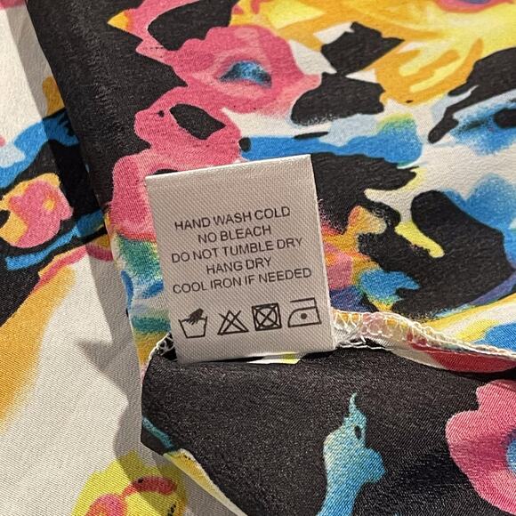 Lovers + Friends Womens Top Floral Scoop Neck High Low Watercolor Size Small FF - Picture 5 of 6